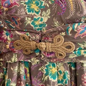 NWT Floral Dress Cotton Y2K Embroidered Boho Cottage Whimsy Twee Nylon by Dex 6